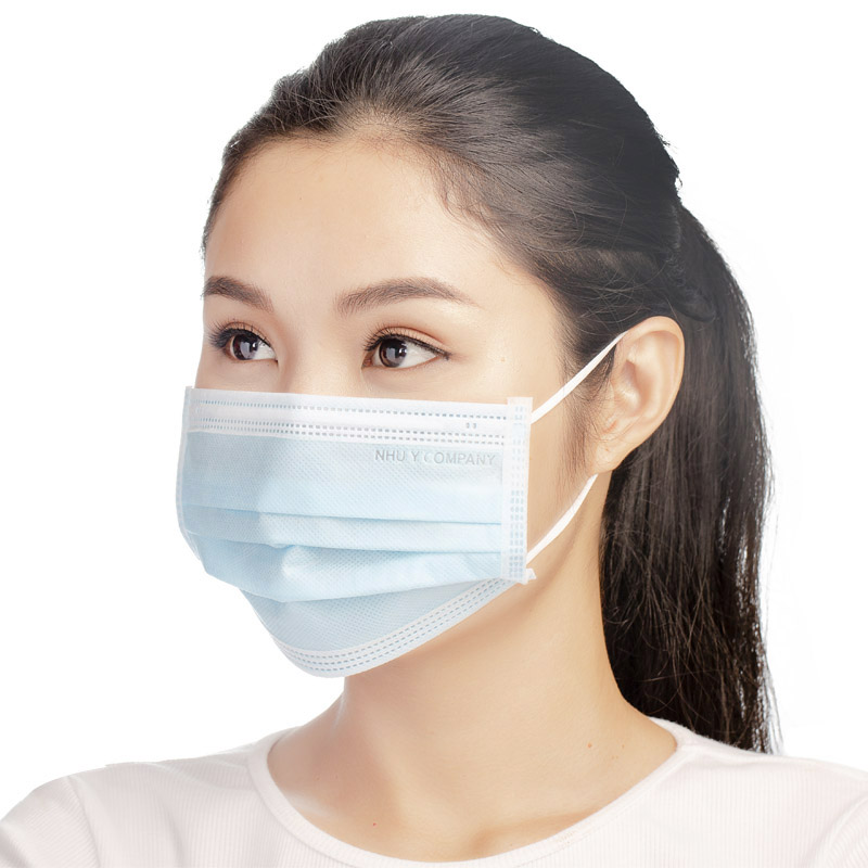 Blue surgical paper mask